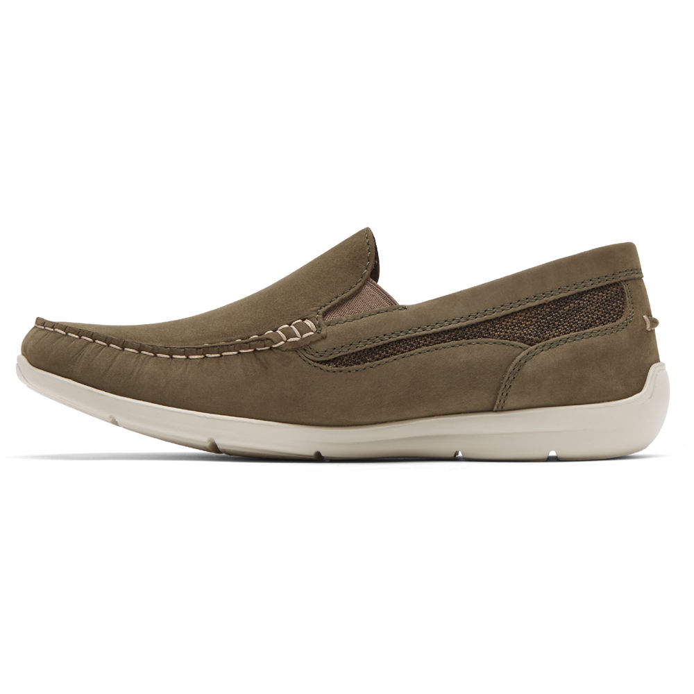 Rockport Mens Slip-On Dark Olive - Cullen Venetian - UK 703-KYICRO